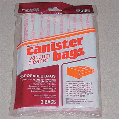 sears canister vacuum bags pdf manual